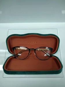 NUEVO EN CAJA Gucci GG0134O 003 negro tortuga metal anteojos 52mm - Imagen 1 de 8