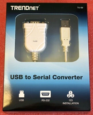 TRENDnet TU-S9 USB to Serial Converter USB 1.1 to RS-232 Male DB9 Serial Cable - Image 1 of 2