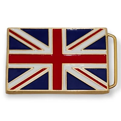 Hebilla de cinturón vintage de latón esmaltado British Union Jack edición limitada Taiwán Foto 1 de 4