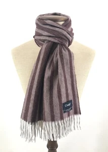 Sciarpa Drakes London Lana/Angora Fantasia a Righe Vinaccia/grigio - Foto 1 di 4