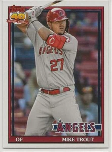 ARCHIVOS MIKE TROUT 2021 VARIACIÓN FOTO 1991 Topps Design SSP #200 Angels - Imagen 1 de 2