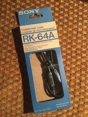 NOS New Old Stock 1979 SONY RK-64A Connecting Cord Stereo - Imagem 1 de 4
