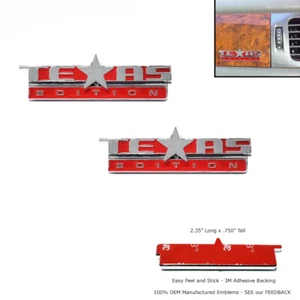 2 PIEZAS 3D EDICIÓN TEXAS TABLERO EMBLEMA CHEVY SILVERADO SIERRA CAMIÓN SUV UNIVERSAL - Imagen 1 de 1