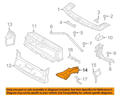 BMW OEM 2018 430i Gran Coupé soporte radiador-conducto de entrada de aire izquierdo 51747432627 Foto 1 de 2