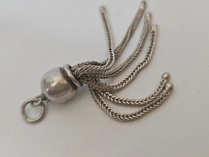 Antique Locket Fob Tassel For Pocket Watch Chain Sterling Silver RARE ! BF124 - Picture 1 of 9