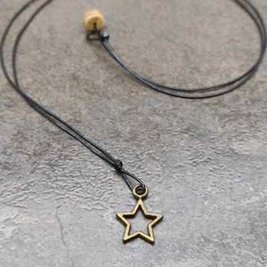 Pentagram Star Charm Pendant String Necklace Gift Jewelry for Men Women - Picture 1 of 2