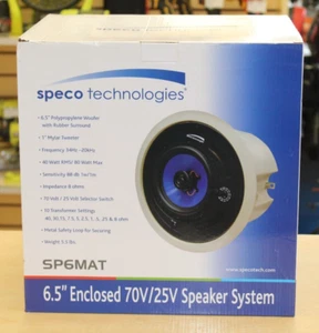 Speco Technologies SP6MAT 6.5'' Enclosed 70v/25v Speaker System *NEW* FREE SHIP - Picture 1 of 3