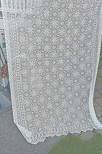 National Curtain Panel Curtain Lace Off White 100% Polyester  54" W X 64" L - Picture 1 of 2
