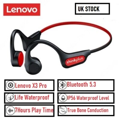 Lenovo X3 Pro Bone Conduction Wireless Bluetooth 5.3 Ear Hook Sports Headphones - Image 1 of 4