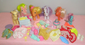 Cute Lot of Mostly Vintage My Little Pony Ponies, Clothes & Accessories, Hasbro