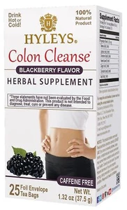 Paquete de 6 té Hyleys Colon Cleanse sabor mora - 150 bolsitas de té en total - Imagen 1 de 9