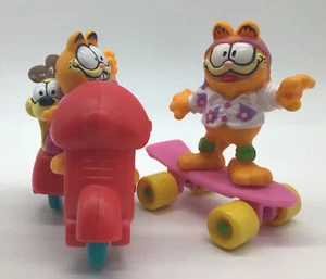 Garfield & Odie Happy Meal Toys 1988 Skateboard & Scooter EUC - Picture 1 of 11