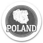 2 x Vinyl Stickers 10cm (bw) - Poland Map Travel Stamp Polish  #40044