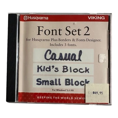 Font Set 2 Husqvarna Viking Plus Borders & Fonts Designer Software for  Windows - Image 1 of 4