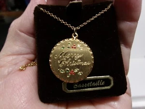 JEWELS BY Kelly Waters Basse-taille Poinsettia Merry Christmas Pendant Necklace - Picture 1 of 12