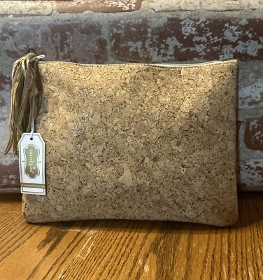 Estojo de cortiça Mud Pie Carlton novo com etiquetas SUPER FOFO!! - Imagem 1 de 4