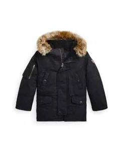 Polo Ralph Lauren Little Boys Artificial-fur-Trim Down Parka Jacket $245 Size 6 - Picture 1 of 3
