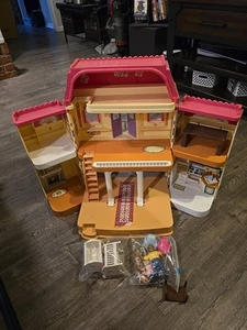 Fisher-Price Loving Family Dollhouse w/ Furniture & People Lot – Fold Up Play... - Picture 1 of 13