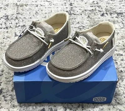 Zapatos sin cordones Hey Dude Wendy T metálicos dorados brillantes talla C9 para niñas ~NUEVOS~ Foto 1 de 4