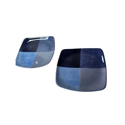 Tabletop Unlimited QUADRETTINI Blue Handpainted Square 11" Dinner Plate Set of 2 - Image 1 of 4