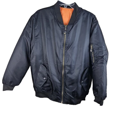 Chaqueta de bombardero de vuelo reversible negra naranja para hombre talla mediana Flyer cremallera completa nueva sin etiquetas Foto 1 de 4