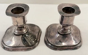 Candelabros antiguos de 1927 Boston Yacht Club Marblehead, trofeo MA plateados - Imagen 1 de 7