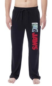 Pantalones de pijama para dormir desgastados con logotipo de título de película clásica de Tiburón para hombre - Imagen 1 de 5