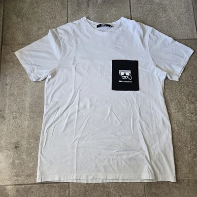 Camiseta Karl Lagerfeld Talla Grande Bolsillo Gráfico Streetwear Foto 1 de 4