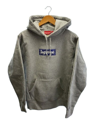 Felpa Supreme con cappuccio S cotone grigio usata