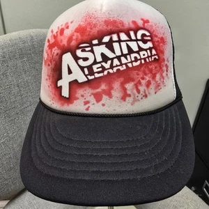 Vintage 2008 Asking Alexandria Trucker Snapback Hat Cobra Cap Y2K MetalCore - Bild 1 von 9