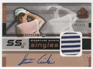 STEWART CINK 2003 UD Game Used Golf Signature Shirts Singles AUTO /375 #F9S-SC - Picture 1 of 2