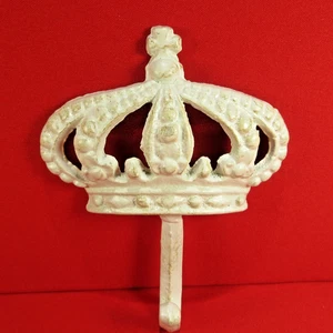 Gusseisen Königskrone Wandbehang Haken Wohndeko weiß - Bild 1 von 6