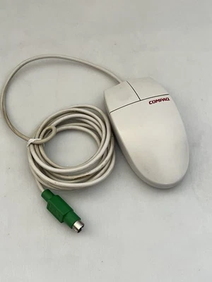 VINTAGE COMPAQ M-S34 2 BUTTON MECHANICAL PS2 MOUSE DS-BIN6-2 - Image 1 of 4