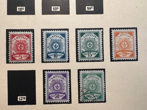Latvia, Latvija, Sc 18-21, 23-24; Mi 7A-10A, 13-14A perf; MH Pelure Paper - Picture 1 of 1