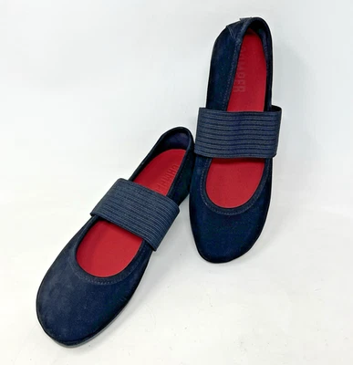 Sapatos femininos Camper Right Nina balé Mary Jane liso 40 preto camurça nobuck NOVO - Imagem 1 de 4