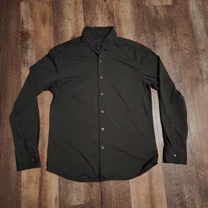 Untuckit Huber Small Long Sleeve Button Downs Shirt Green Slim Fit - Picture 1 of 7