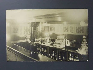 Antigua postal con foto real interior de taberna de bar caja registradora nacional RPPC 1909 - Imagen 1 de 2