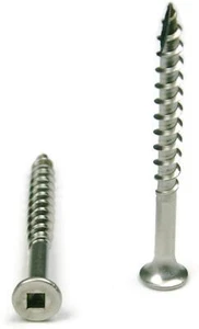 #8 Tornillos de cubierta de acero inoxidable de 2-1/4" accionamiento cuadrado madera y compuesto todas las cantidades - Imagen 1 de 2