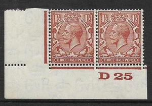 1½d Brown Block Cypher Control D25 imperf UNMOUNTED MINT - Bild 1 von 1