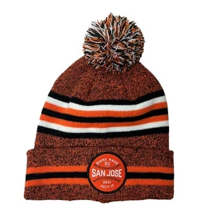 Gorro Giant Race San José San Francisco Alaska Airline naranja negro Pom - Imagen 1 de 5