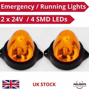 2 luces marcadoras laterales LED 24V 4 SMD giratorias/giratorias/funcionamiento/movibles lámparas - Imagen 1 de 4