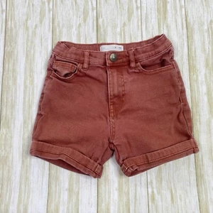 Zara Kids Girls Size 6 Washed Red Denim Shorts - Picture 1 of 5
