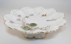 Limoges Lanternier Gilded Hand Painted Dessert Serving Tazza c1890s Lot C VGC - Picture 1 of 8