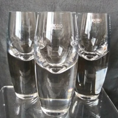 Set of 3 Krosno Poland Kirby Cordial Gradual Shot Glasses Weighted Bottom 4.5”H - Image 1 of 4