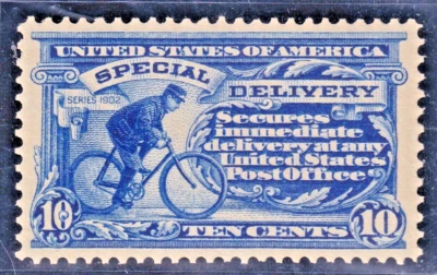 LIGHT MINT HINGED US #E6 10C ULTRAMARINE WITH DOUBLE LINE WATERMARK CV$240.00 - Image 1 of 2