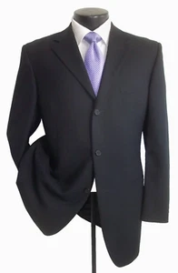 Versace Classic Solid Black Textured 3Button Side Vents Wool Jacket Coat 40R - Picture 1 of 11