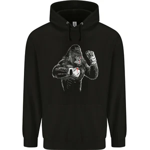 Boxing Gorilla MMA Mixed Martial Arts Boxer Childrens Kids Hoodie - Picture 1 of 3