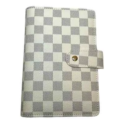 PU Leather Notebook A6 Ring Binder Budget Planner Organizer Cover Pockets White - Image 1 of 3