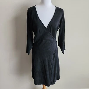 LILY SILK Wrap Dress Womens 8 - 10 100% Silk Tie Waist Luxury Capsule Wardrobe - Picture 1 of 18