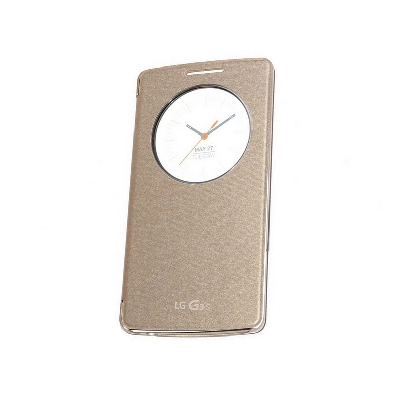 LG Custodia originale Quick Circle Case Cover Flip a libro Oro per G3 S CCF-490 - Immagine 1 di 4